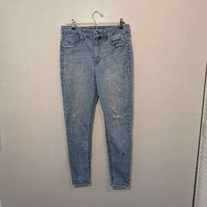 Seven7 Skinny Jeans Size 14 Blue Denim High Rise Light Wash